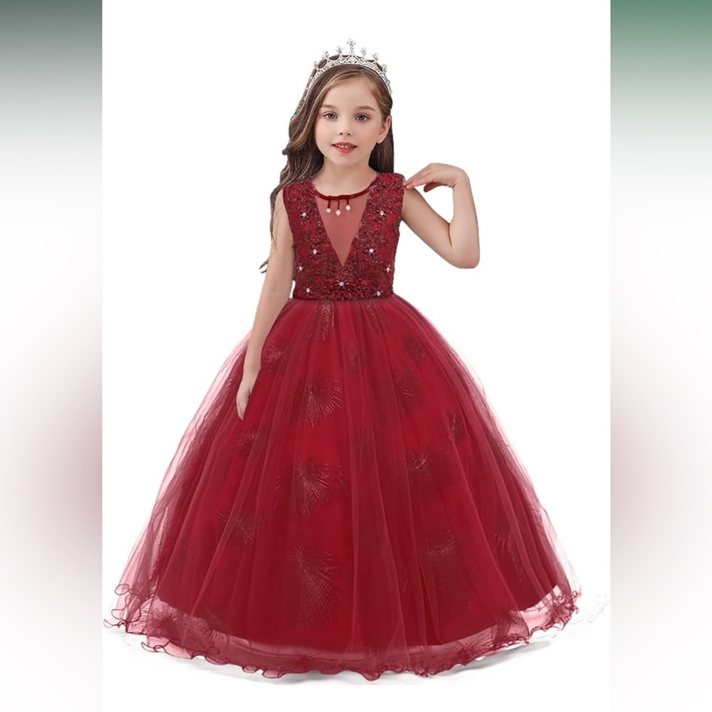 Elegant Red Kids Dress 7-8 yrs old
